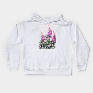 Willowherb watercolour painting Kids Hoodie